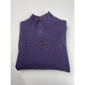polo by ralph lauren purple quarter zip crewneck pullover sweatshirt size medium
